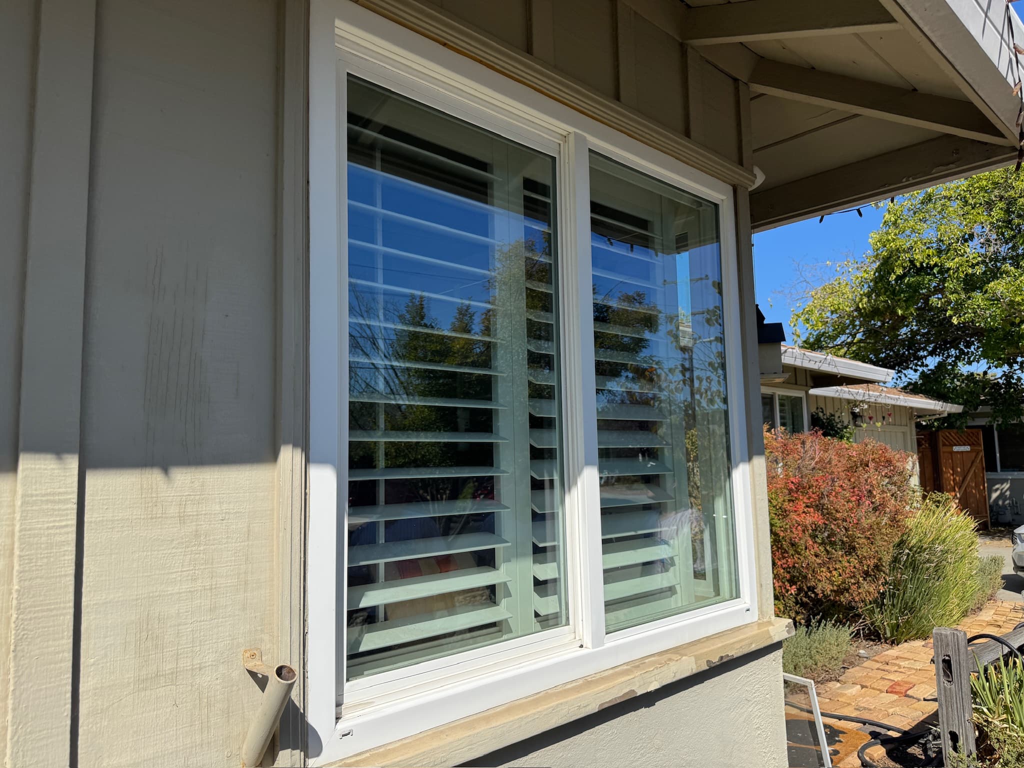 After: the same windows with the glass cleaned.